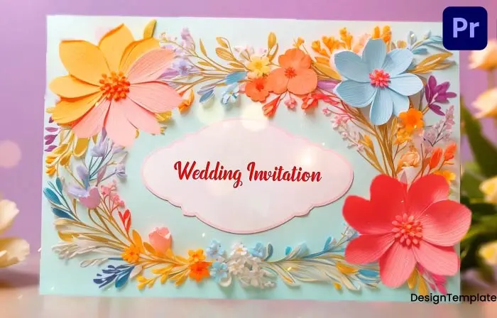 Stunning 3D Floral Patterns Wedding Invitation Card Slideshow